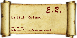 Erlich Roland névjegykártya